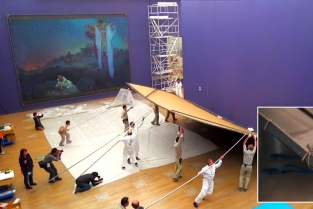 Installation of Slav epic in Tokyo, National Art Center, February 2017