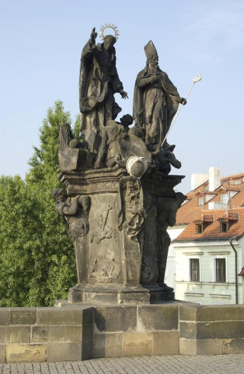 St Vincent Ferrer and St Procopius Sculptural Group – before restoration, Charles Bridge