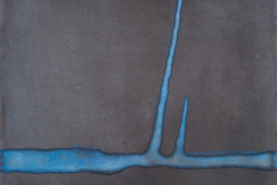 Jan Jedlička, Maremma, grigio-blu I, 2004, pigmenty na japanu a plátně, 20×20 cm