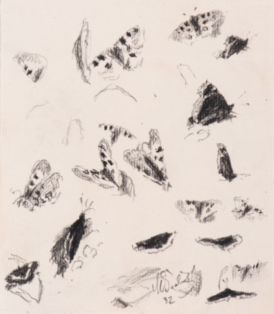 Max Švabinský, Motýli, 1932, tempera a tužka na papíře