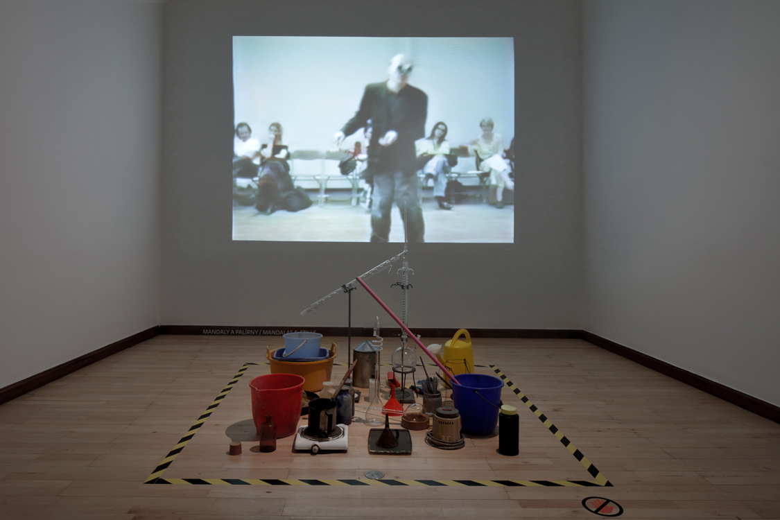 view to the exhibition Tomáš Ruller: Perform Made – Sustainable Flashbacks, Municipal Library, 2nd floor, 2018. Photo by Martin Polák