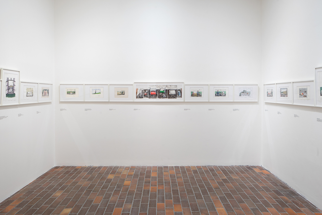 pohled do výstavy The Reunion of Poetry and Philosophy / Zhang Xiaogang & Wang Guangyi, Dům U Kamenného zvonu, 2018. Foto Tomáš Souček
