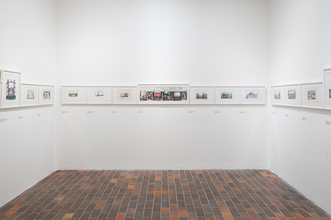 view to the exhibition The Reunion of Poetry and Philosophy / Zhang Xiaogang & Wang Guangyi, Stone Bell House, 2018. Photo by Tomáš Souček