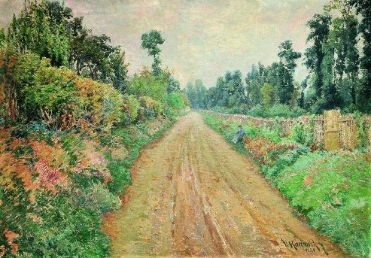 Václav Radimský, Cesta v Giverny (Claude Monet), 1894