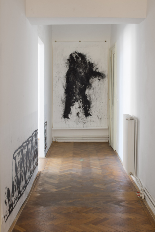 view to the exhibition Markéta Hlinovská: Fur in the City, Colloredo-Mansfeld Palace, 2018. Foto Tomáš Souček