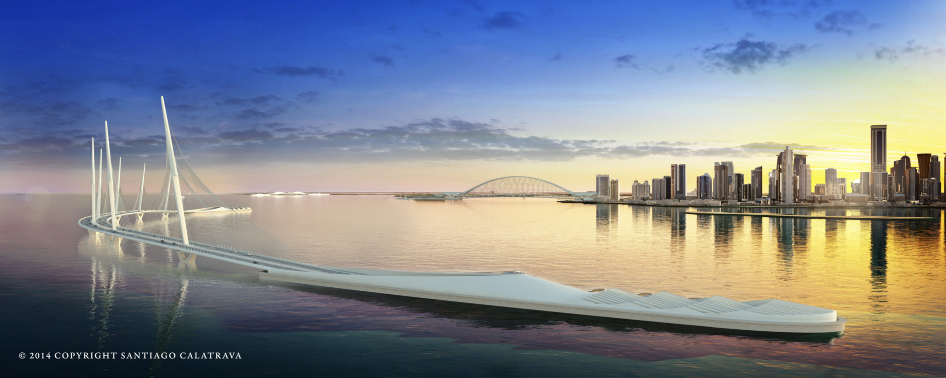 Qatar Doha Sharq Crossing, © Santiago Calatrava LLC