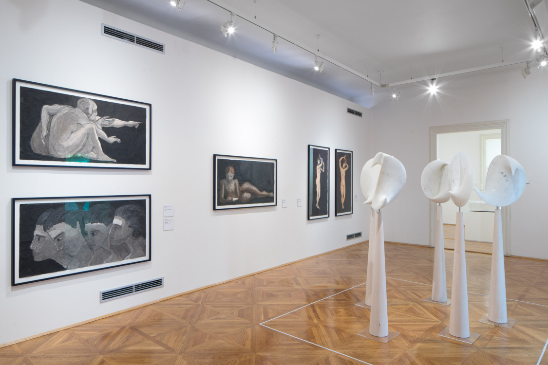 view to the exhibition Santiago Calatrava: Art and Architecture, Stone Bell House, 2018. Photo by Tomáš Souček