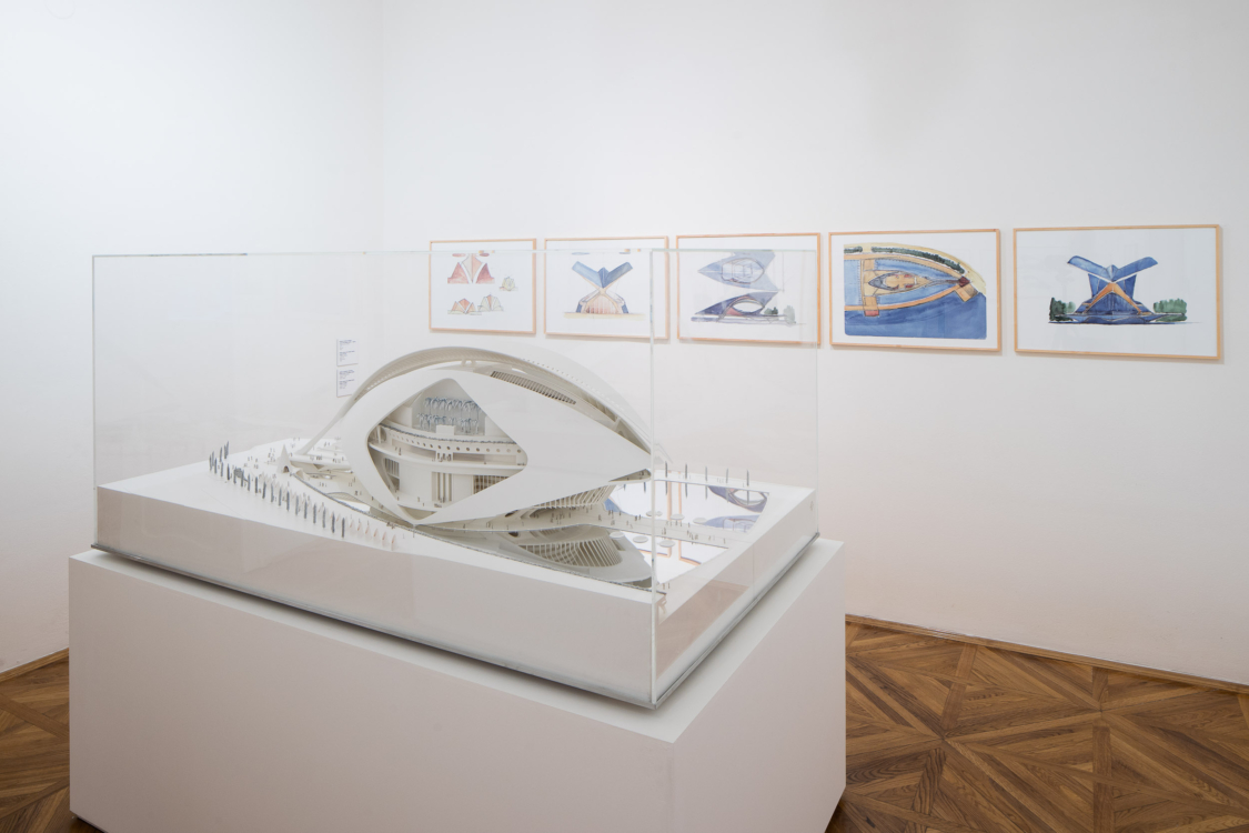 view to the exhibition Santiago Calatrava: Art and Architecture, Stone Bell House, 2018. Photo by Tomáš Souček