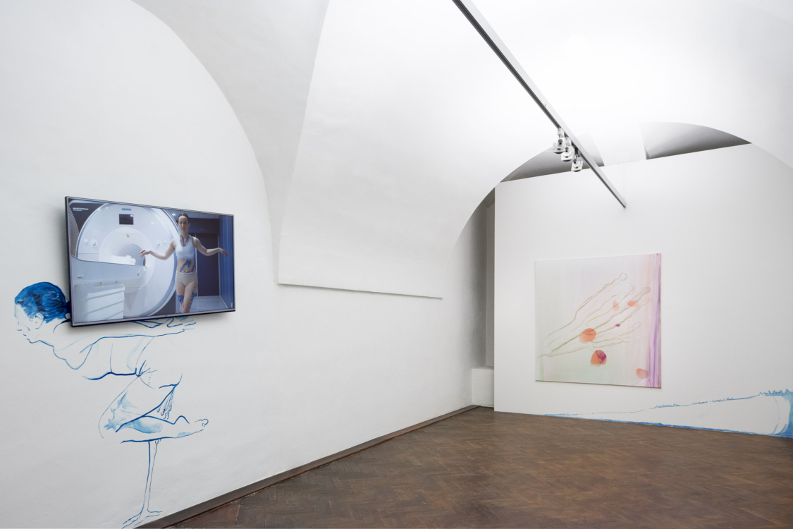 view to the exhibition Start up: Miroslava Večeřová, Pavel Příkaský – Antidote, Colloredo-Mansfeld Palace, coach house, 2018. Photo by Tomáš Souček