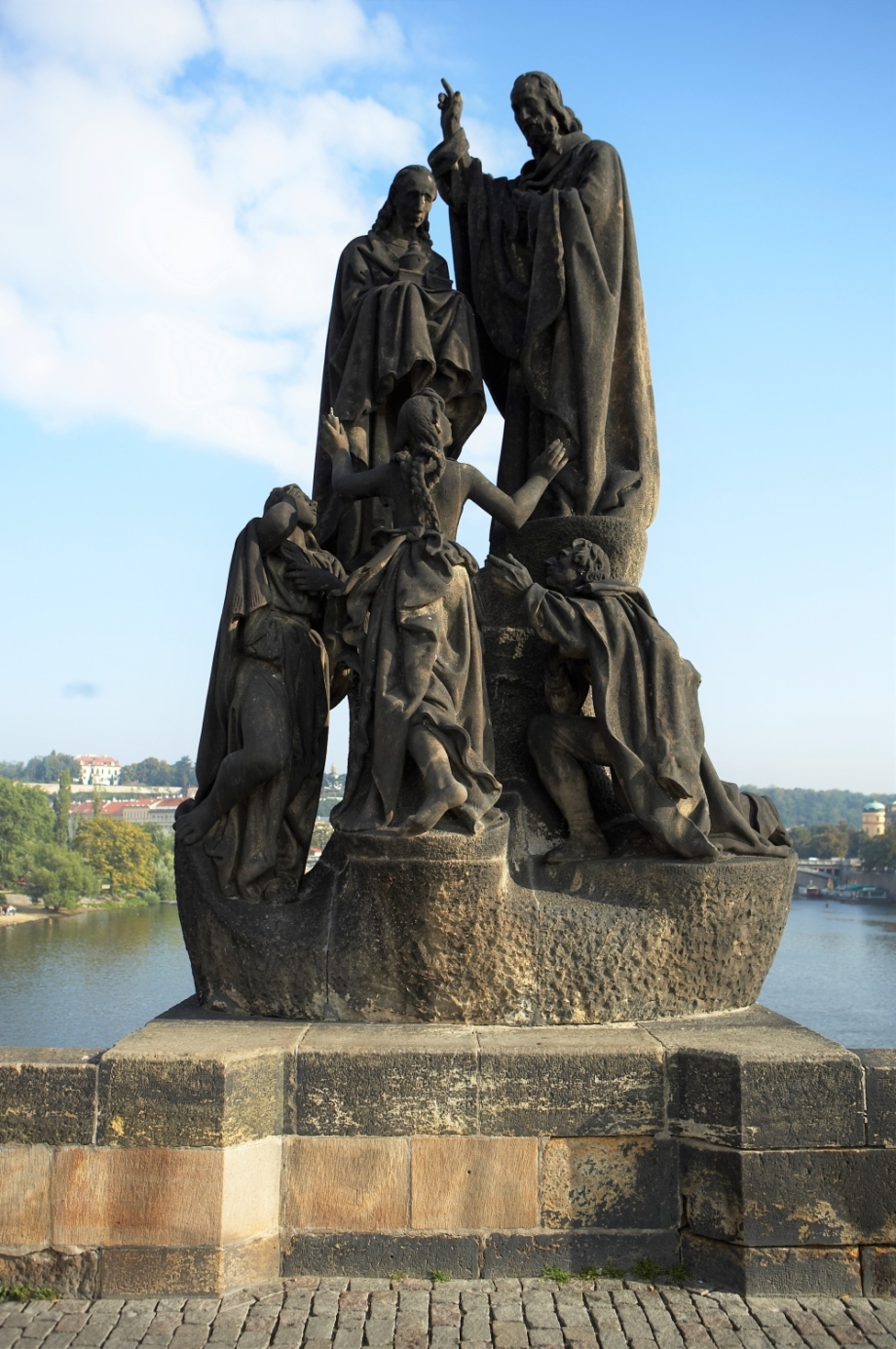 sculptural group of Cyril and Methodius – before restoration, Charles Bridge