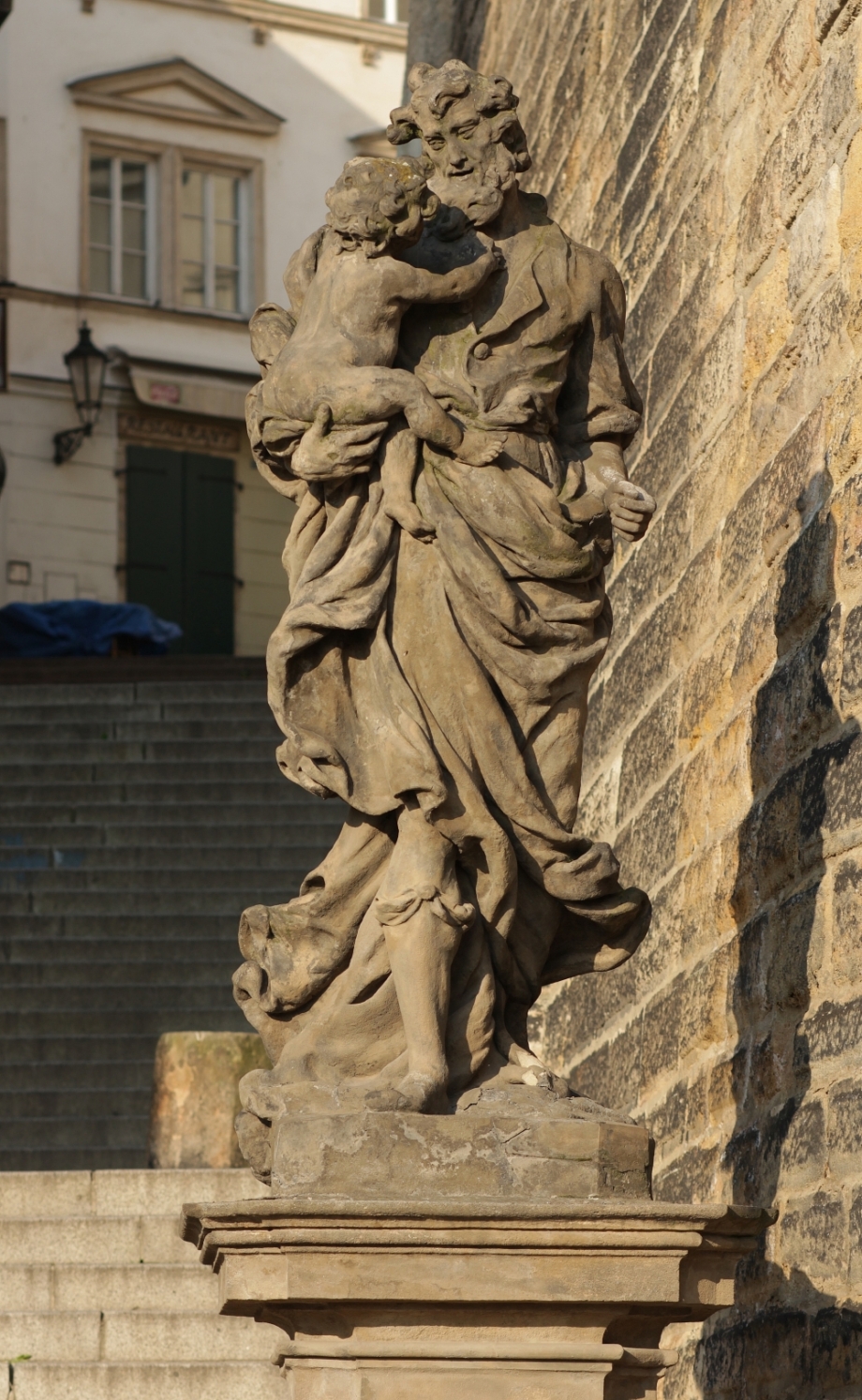 Statue of St. Joseph – before restoration, Radniční schody, Prague 1