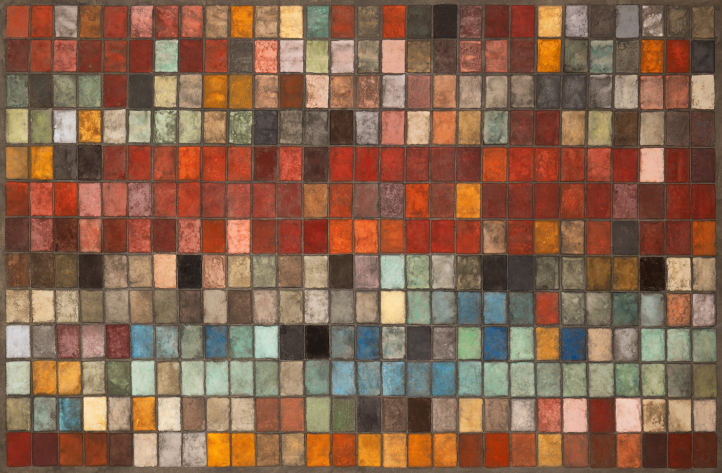 Jan Jedlička, Maremma, 364 colori, 2019–2020, pigmenty na japanu a plátně, 130×200 cm