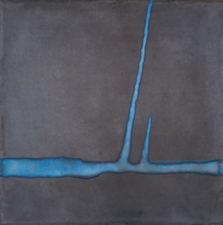 Jan Jedlička, Maremma, grigio-blu I, 2004, pigmenty na japanu a plátně, 20×20 cm