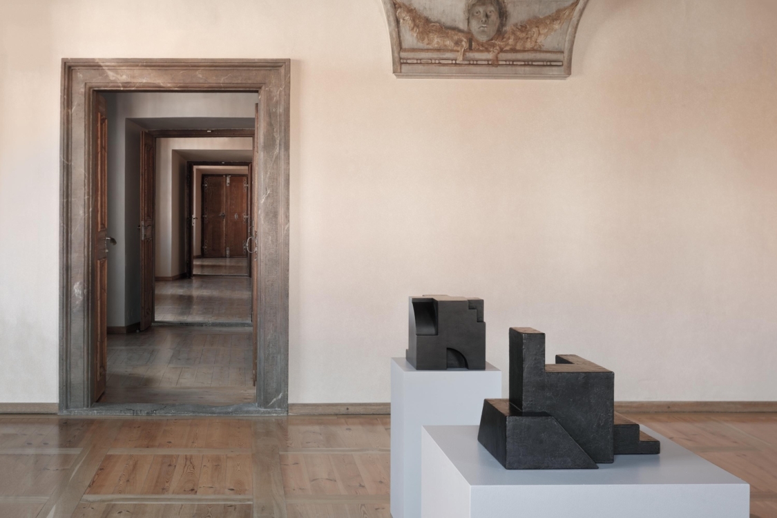 view to the exhibition Suška – Stones / Škoda – Objects, Troja Château, 2022, objects of Michal Škoda. Photo by Martin Polák