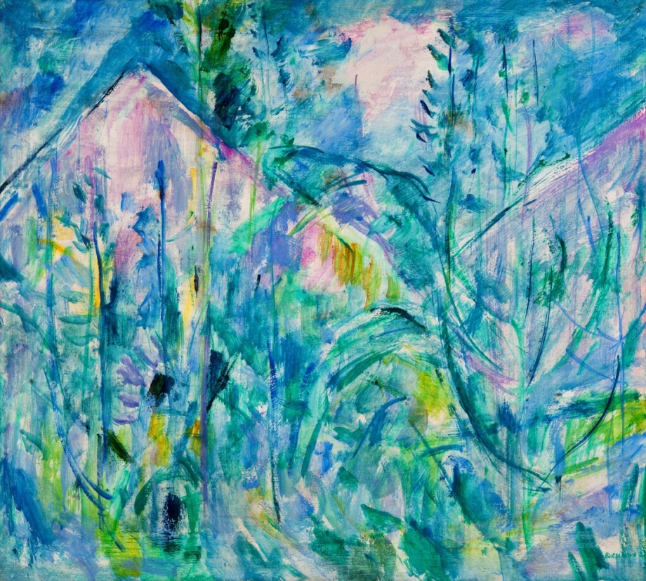 Josefa Burianová, Zahrada, 1976, olej na plátně, 67,1×74,9 cm