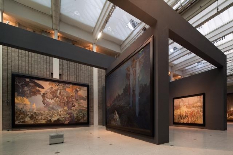 view of the exhibition Alfons Mucha: The Slav Epic, Trade Fair palace, 2012. Photo by Tomáš Souček