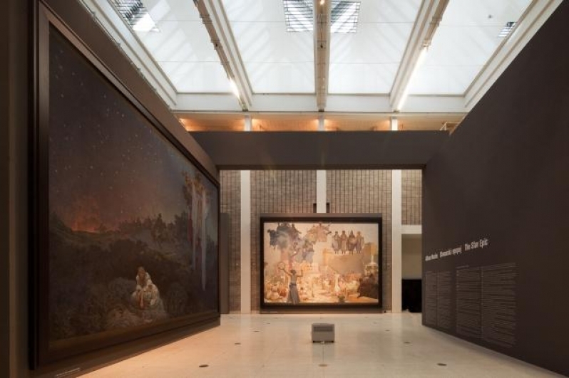 view of the exhibition Alfons Mucha: The Slav Epic, Trade Fair palace, 2012. Photo by Tomáš Souček