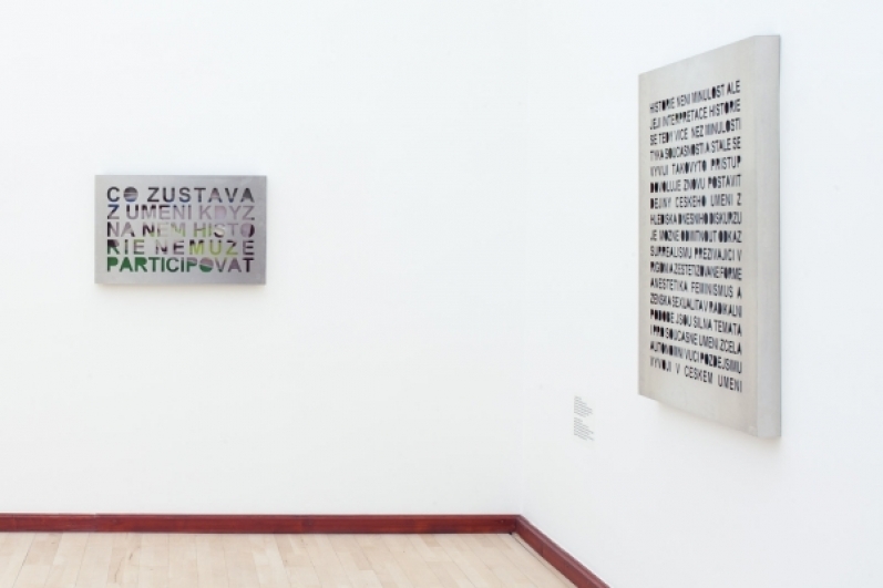 view to the exhibition Ján Mančuška: First Retrospective, Municipal Library, 2nd floor, 2015. Photo by Tomáš Souček