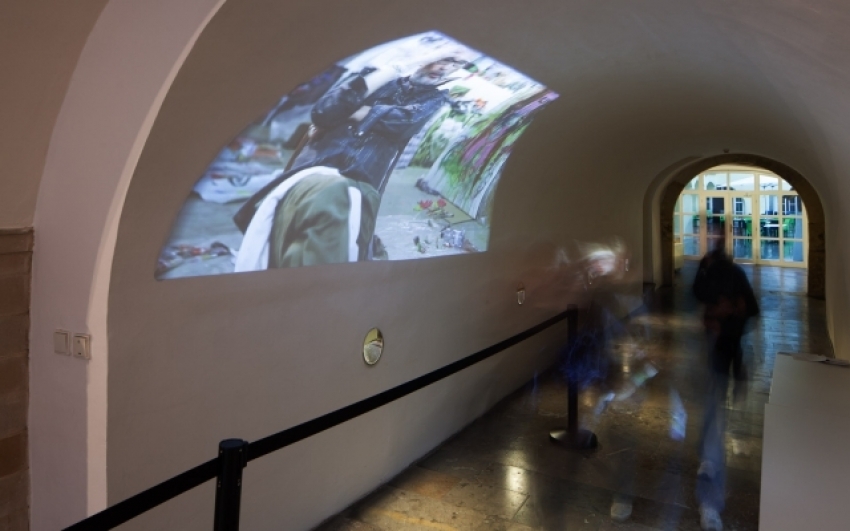 view to the exhibition of Kateřina Zochová, Golden Ring House, 2014. Photo by Tomáš Souček