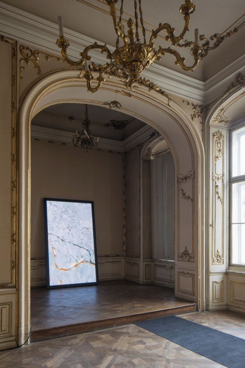 view to the exhibition Lukáš Machalický: Eclecticism Hour, Colloredo-Mansfeld Palace, piano nobile, 2019. Photo by Tomáš Souček