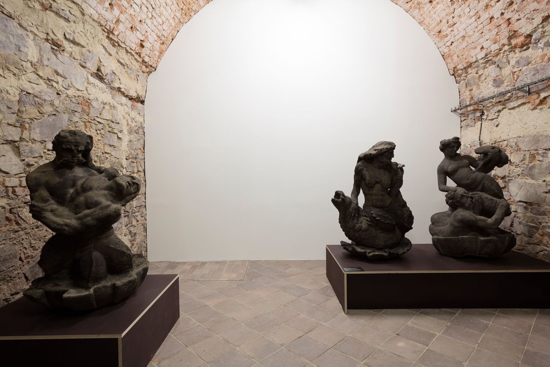 view into the exhibition Stone Treasures from Prague Gardens, Troja Château, 2018. Photo by Jiří Thýn