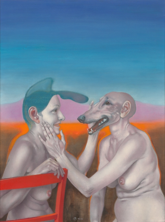 Petra Oriešková, Two Beings, 1994, oil on canvas