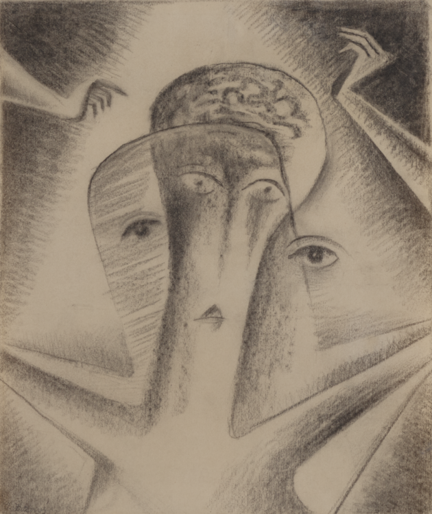 Jan Zrzavý, Madman,1918, drawing (charcoal on paper)