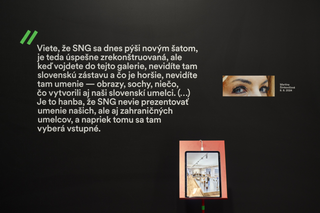 pohled do výstavy Slobodná národná galéria. Popis jedného zápasu, GHMP Dům fotografie, 2026. Foto Jan Kolský