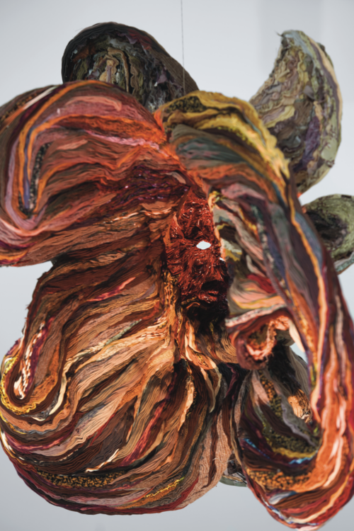 Dominik Styk Naked Roots, 2024, fabric, PVC, wire, 50×50×30 cm