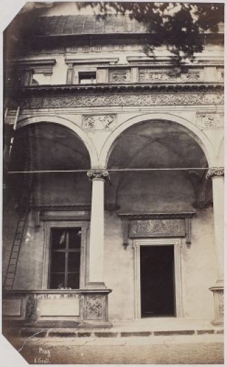 Andreas Groll, detail of the loggia of the Royal Summer Palace in Prague, 1856 or 1864, albumin photography, Institute of Art History of the ASCR