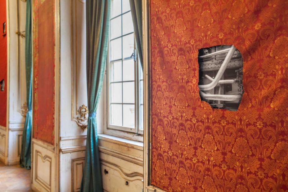 pohled do výstavy Alena Kotzmannová: Králík a královna, Colloredo-Mansfeldský palác, 2016. Foto Anna Pleslová